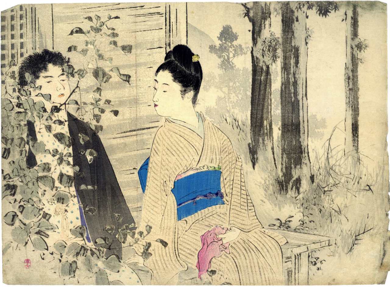 Mizuno Toshikata (1866-1908)- Illustration of the novel  