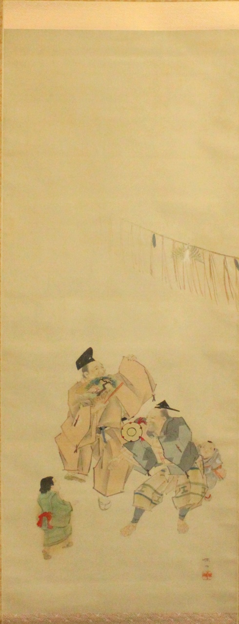 Handpaint – Matsumoto Fuko 松本楓湖 (1882-1923) – 'Banzai-zu' 万歳